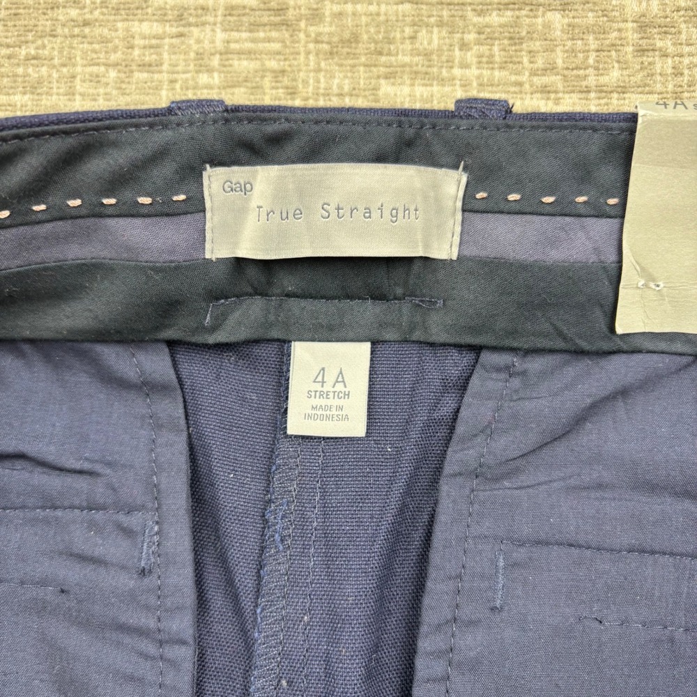 Gap Womens Size 4A True Straight Navy Blue Stretch Trousers Pants - Picture 4 of 9